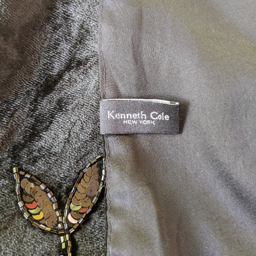 Kenneth Cole Black Velvet Scarf - Picture 3 of 7